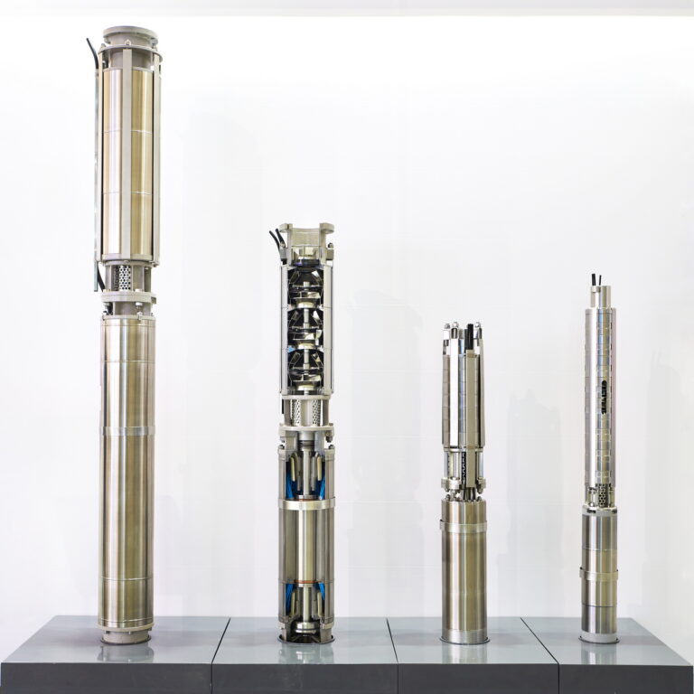 Bombas de pozo sumergibles en exhibición