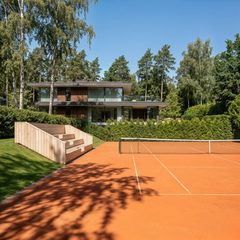 House with a tennis court in Kashubia, designed by TRINN architekci